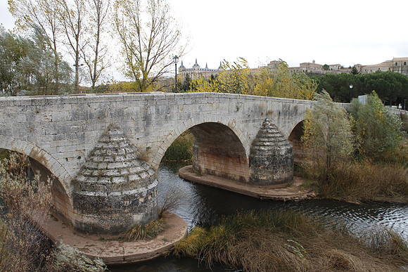 Old Roman Bridge at Lerma - Spain parador in background